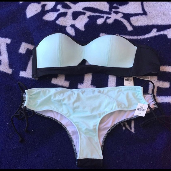 PINK by VS adjustable blue/black bikini NWT Sz M/L - Picture 1 of 1